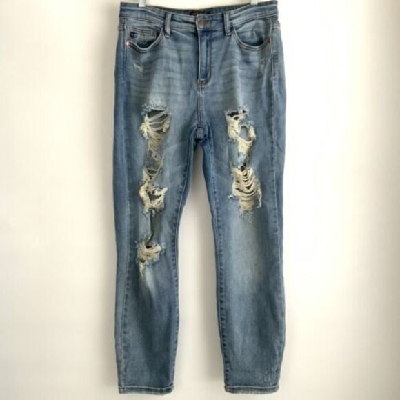 Judy Blue Boyfriend Fit Jeans Destroyed Leg 29 - Picture 9 of 11